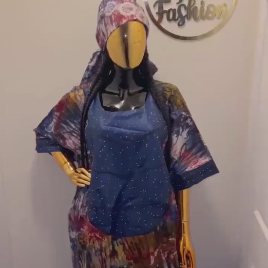 African Adire Brocade dress| danshiki |Handmade Kaftan| African print dress | Nigerian made | Adire Tie and Dye| Rich Aunty Vibes| Ankara