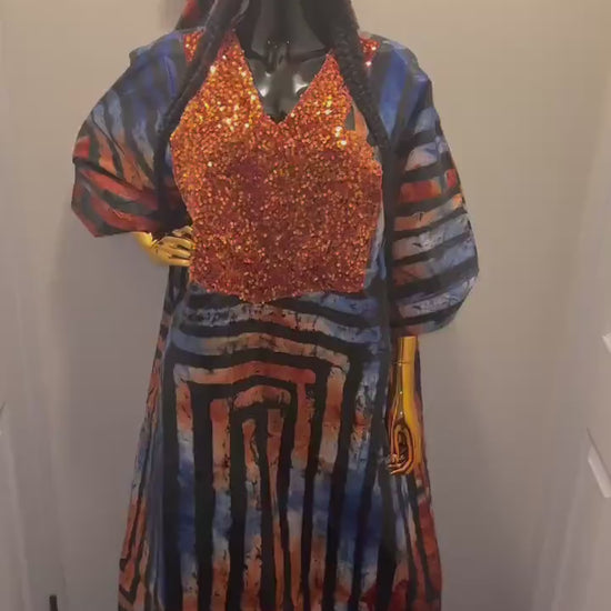 African Kampala dress| long danshiki | Kaftan| Jalabiya| African wear | Nigerian made dress| Ankara| One size fits all| plus size bubu