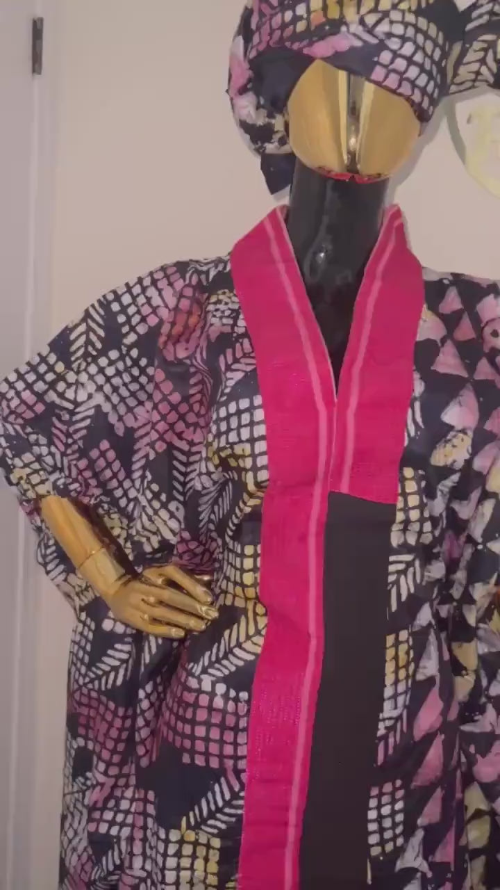 African Adire Boubou dress|Eid danshiki | Kaftan| Handmade African print dress | Nigerian made | Tie and Dye | Boubou| Rich aunty| Ankara