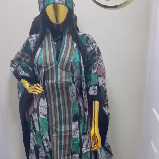 African Adire Batik Boubou dress |Inner belt bubu Kaftan| Handmade African print dress | Nigerian made | Tie and Dye | Rich aunty| Ankara