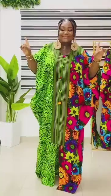 Ankara African Maxi Dress | Cotton Bubu Kaftan, Party Gown