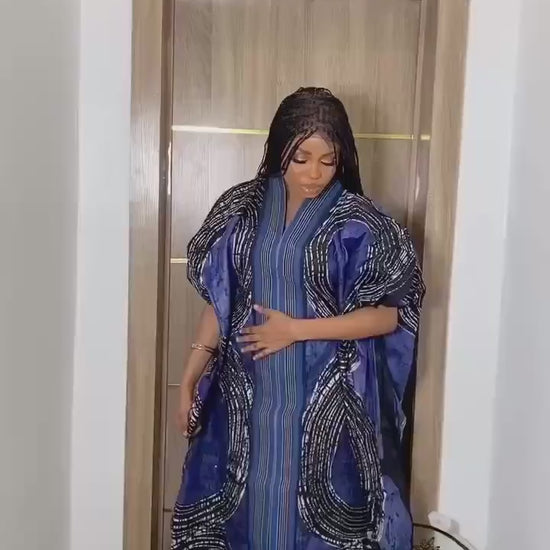 African Adire Batik Boubou dress |Inner belt bubu Kaftan| Handmade African print dress | Nigerian made | Tie and Dye | Rich aunty| Ankara