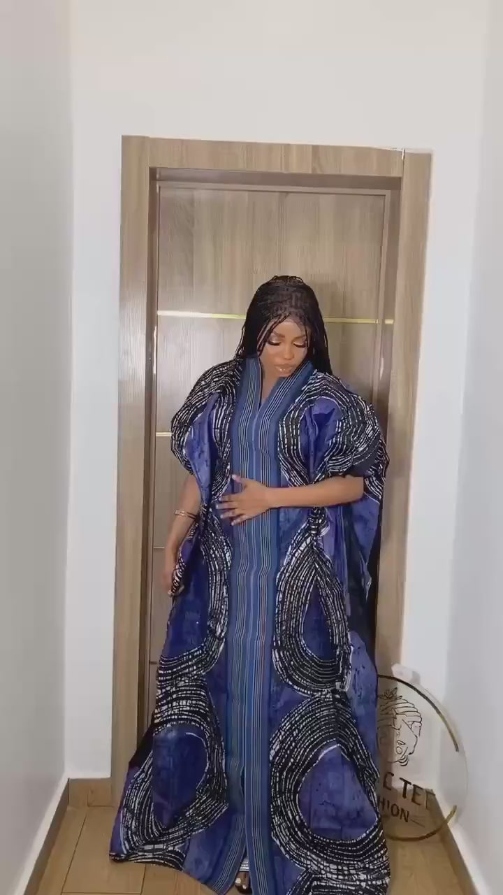 African Adire Batik Boubou dress |Inner belt bubu Kaftan| Handmade African print dress | Nigerian made | Tie and Dye | Rich aunty| Ankara