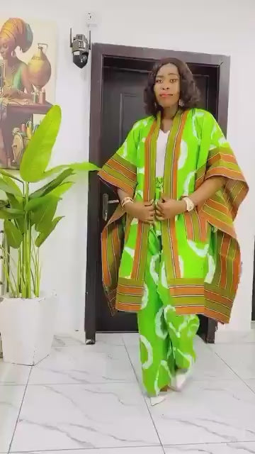Ankara Kimono & Aso Oke Pants Set | African Style
