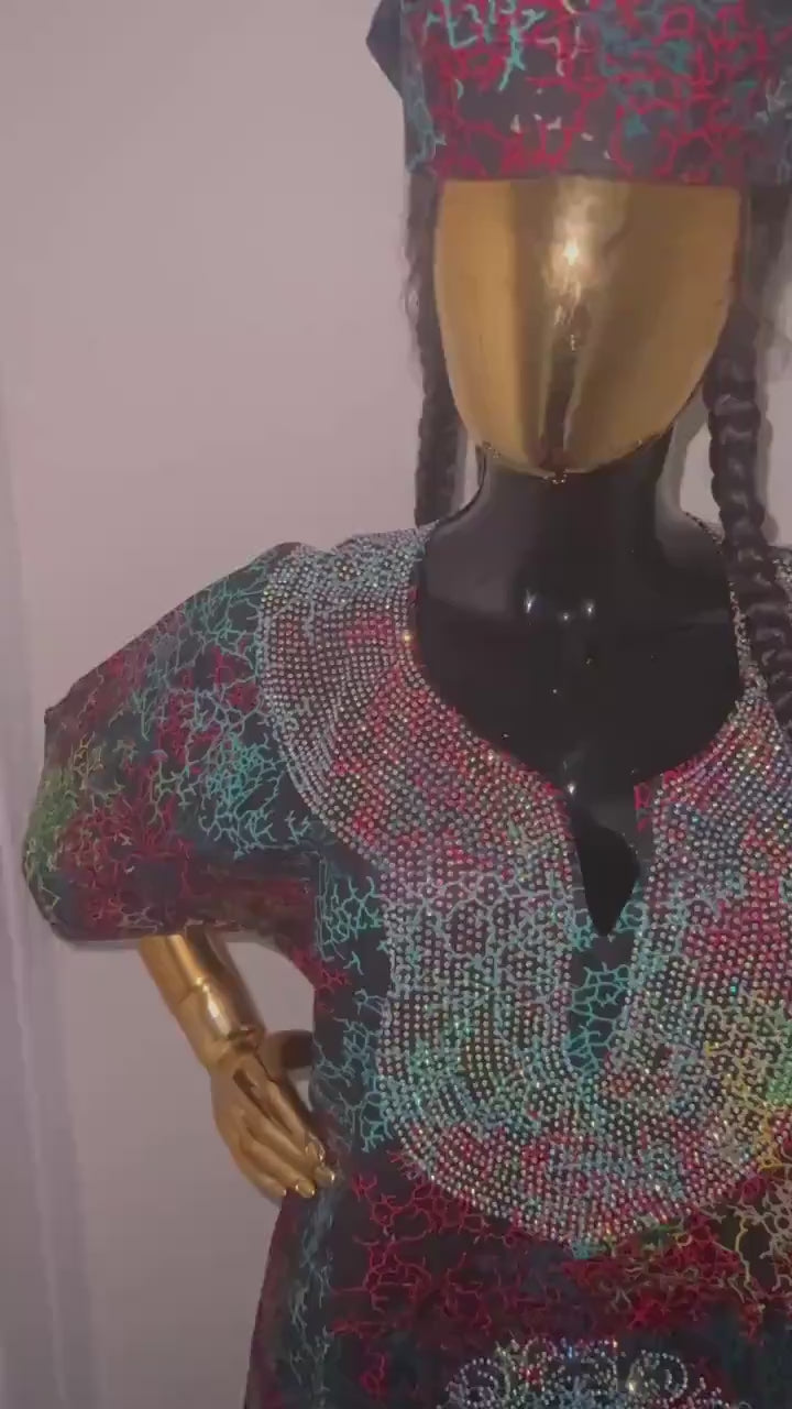 African Ankara dress| danshiki | Kaftan| Jalabiya| Rich aunty | Nigerian dress| Party dress| One size fits all| Adire boubou| Rich Aunty