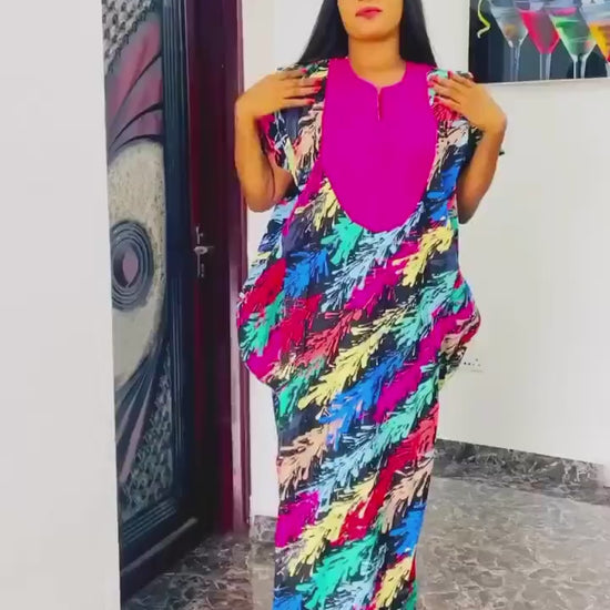 African Ankara Boubou dress| Kaftan| Handmade African print dress | Nigerian made | Tie and Dye | Boubou| Rich aunty| Bubu