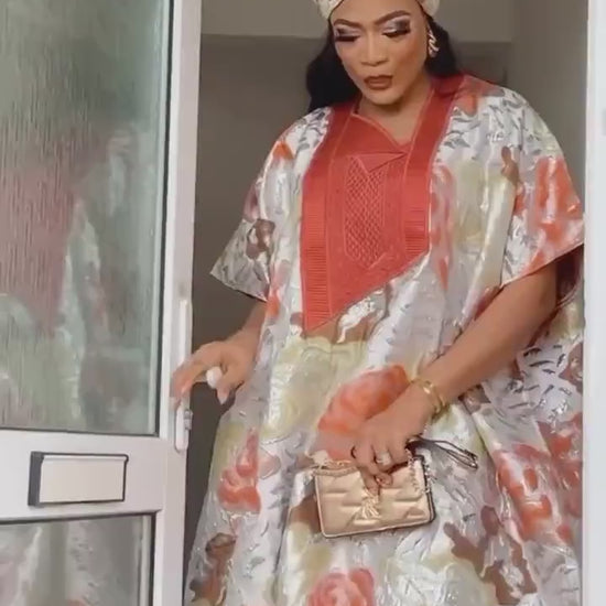 High Quality European Damask Brocade Agbada dress| danshiki| Nigerian made | African Fashion| Boubou| Rich aunty| Agbada for women| Tinko