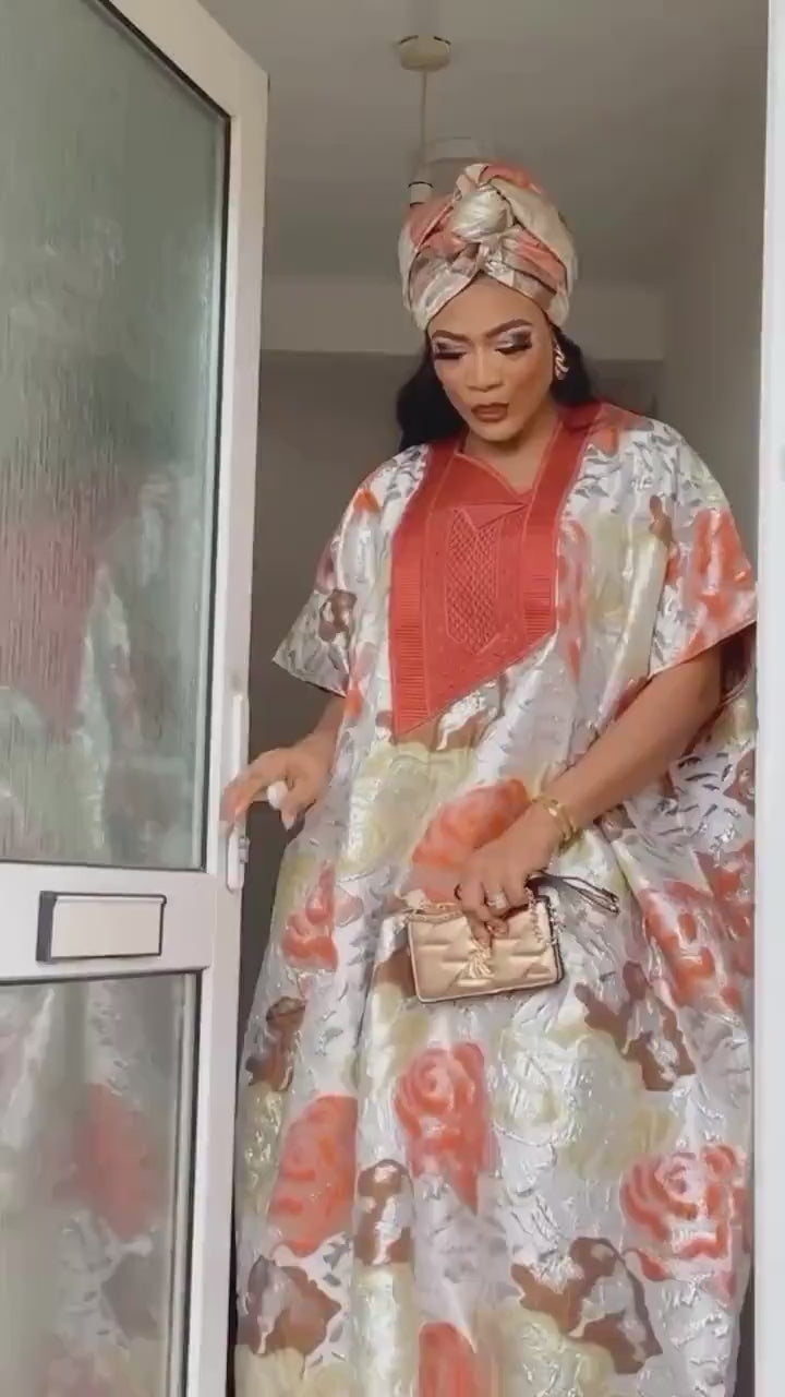 High Quality European Damask Brocade Agbada dress| danshiki| Nigerian made | African Fashion| Boubou| Rich aunty| Agbada for women| Tinko
