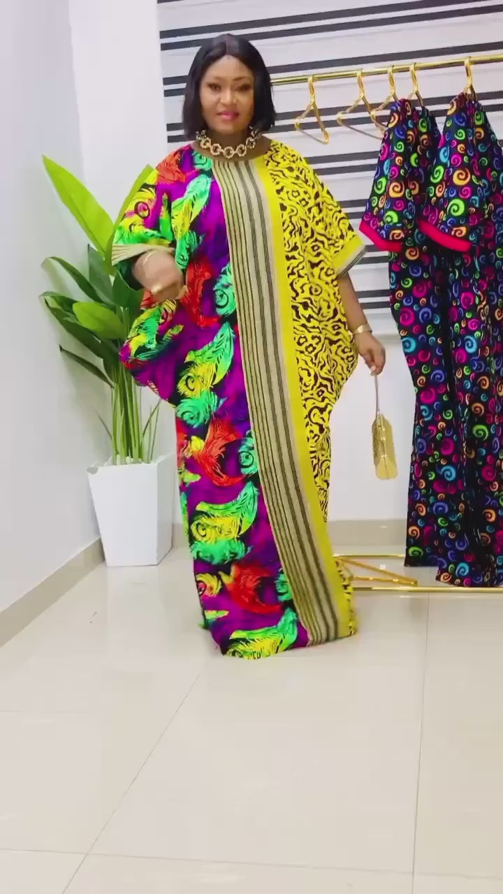 African Ankara boubou dress | Adire long danshiki | Kaftan| Jalabiya| Rich aunty | Nigerian dress| Party dress| One size fits all
