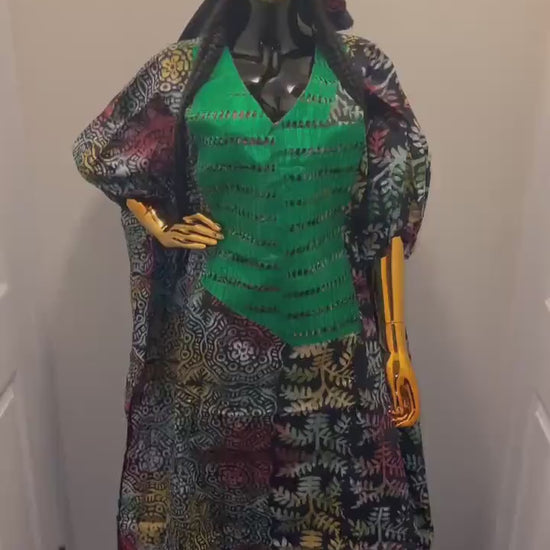 African Adire Batik Boubou dress |Inner belt bubu Kaftan| Handmade African print dress | Nigerian made | Tie and Dye | Rich aunty| Ankara