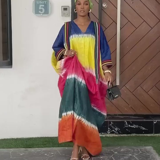 African Adire Batik dress| danshiki | Kaftan| Handmade African print dress | Nigerian made | Tie and Dye | Boubou| Rich aunty| Ankara