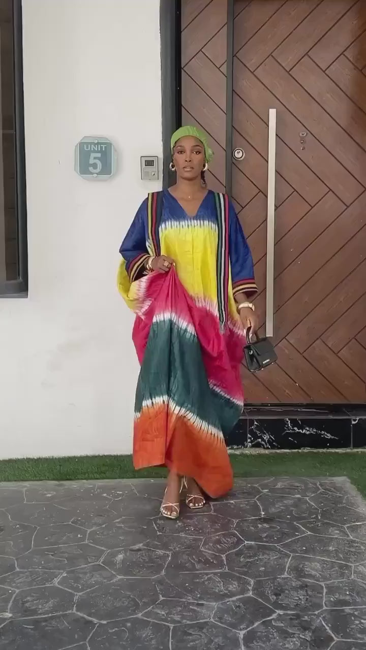 African Adire Batik dress| danshiki | Kaftan| Handmade African print dress | Nigerian made | Tie and Dye | Boubou| Rich aunty| Ankara
