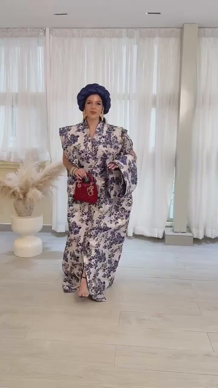 European Brocade Boubou Dress | African Kaftan Jalabiya