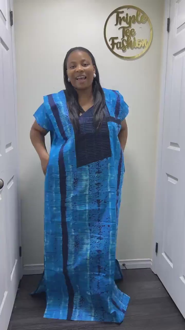 Phoenix Embroidered Ankara Dress | African Print Kaftan, Boubou