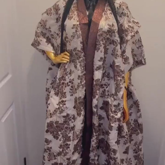 African 2 pieces brocade boubou| kimono and pants| Kaftan| Jalabiya| Rich aunty | Nigerian dress| European brocade