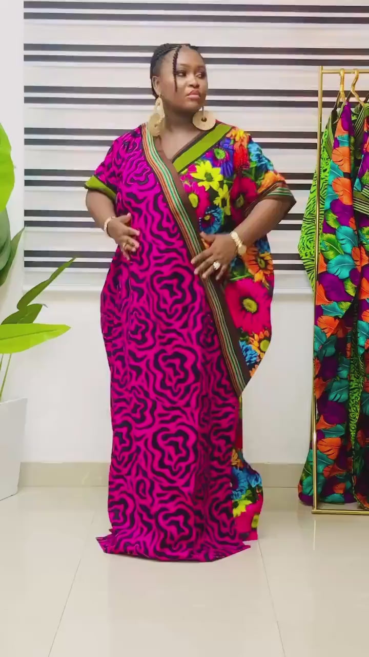 Ankara Kaftan Dress | Nigerian Aso Oke Cotton Bubu