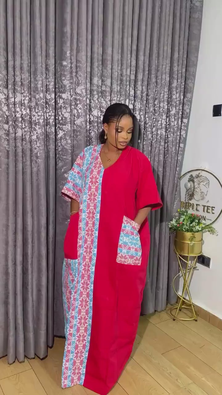 Akwete Aso Oke Boubou Dress with Scarf | African Kaftan, Traditional Nigerian Wear