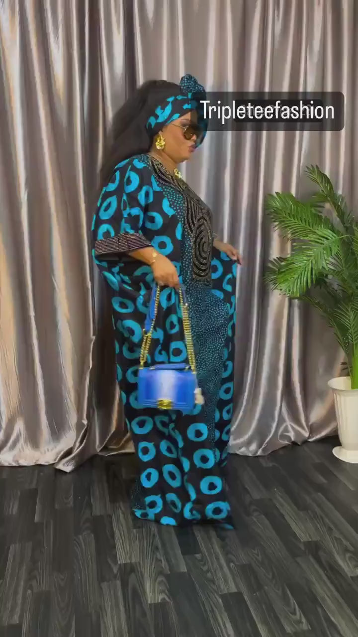 African Ankara dress| danshiki | Kaftan| Jalabiya| Rich aunty | Nigerian dress| Party dress| One size fits all| Adire boubou| Rich Aunty