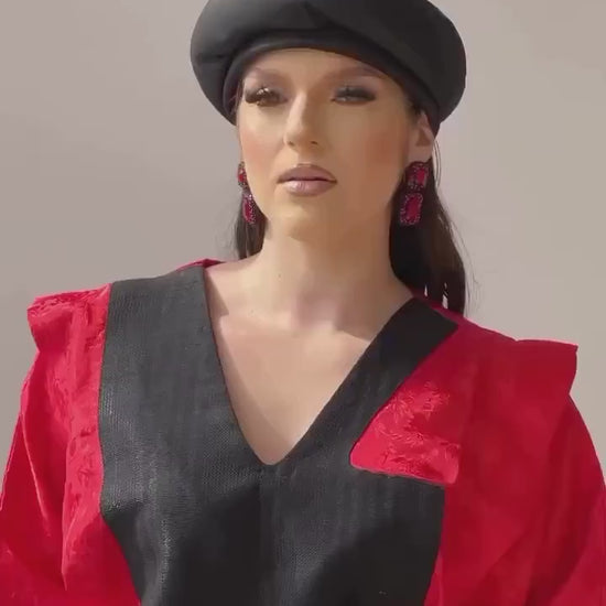 Red Silk Kaftan | African Boubou Dress