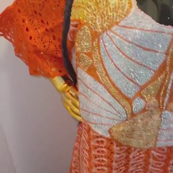 Stoned Senegalese Lace Dress | Modest African Outfit