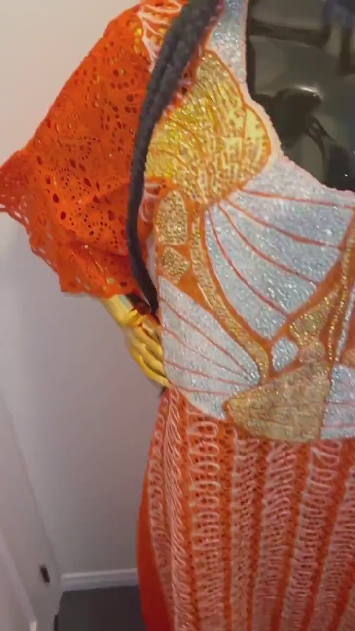 Stoned Senegalese Lace Dress | Modest African Outfit