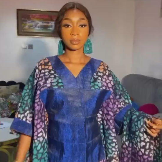 African Adire Batik dress| danshiki | Kaftan| Handmade African print dress | Nigerian made | Tie and Dye | Boubou| Rich aunty| Ankara