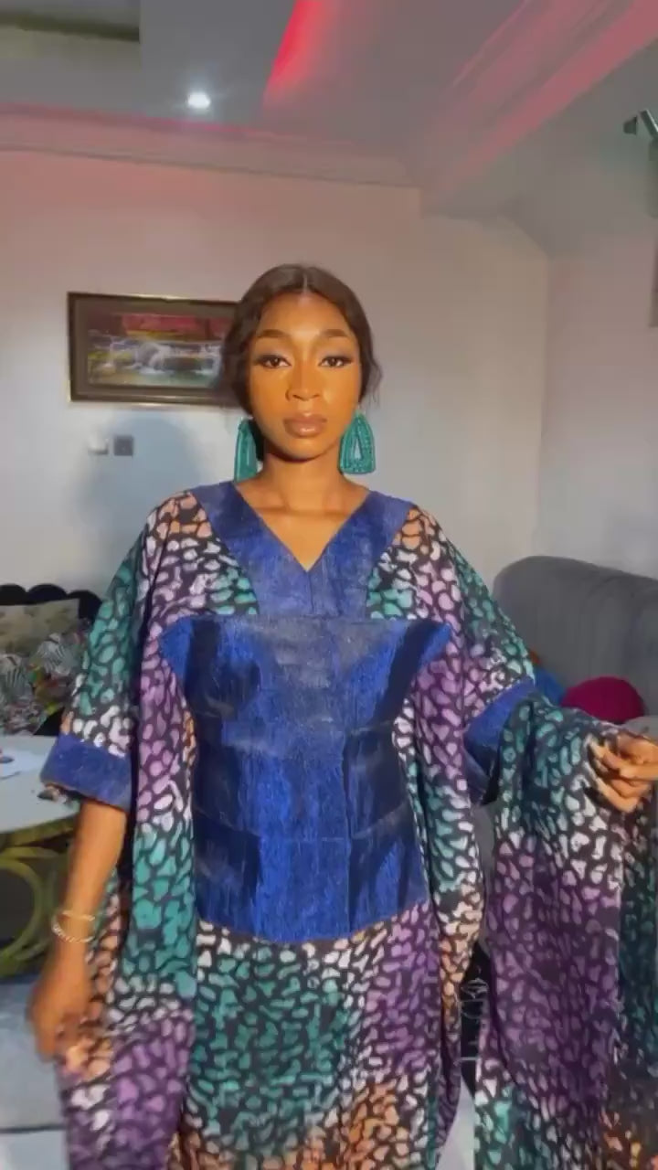 African Adire Batik dress| danshiki | Kaftan| Handmade African print dress | Nigerian made | Tie and Dye | Boubou| Rich aunty| Ankara