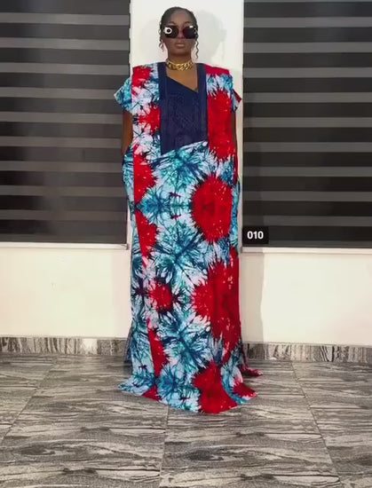 Phoenix Embroidery Ankara Dress | Nigerian Kaftan, Size 12