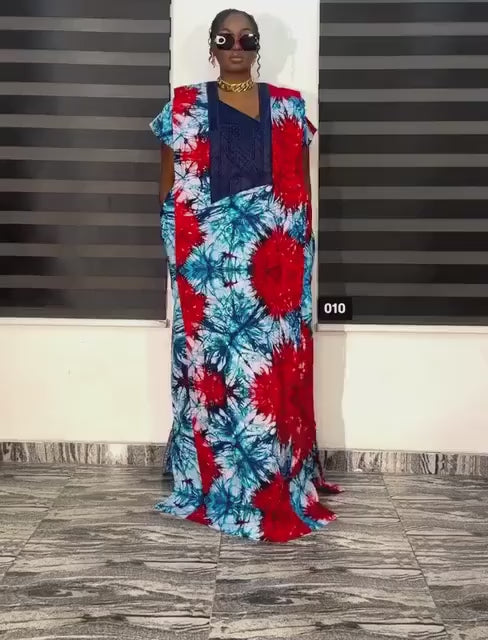 Phoenix Embroidery Ankara Dress | Nigerian Kaftan, Size 12