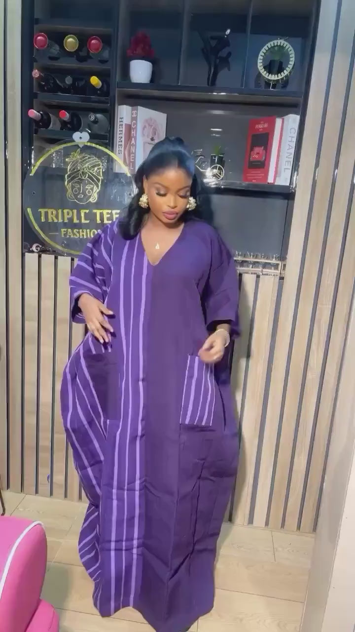 Handmade Aso Oke Boubou Kaftan | Nigerian Dress, Up to Size 24