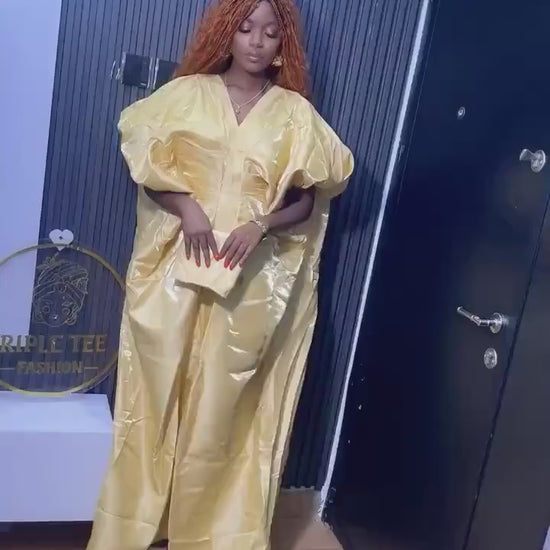 African Liquid Mikado Boubou Dress | Nigerian Kaftan