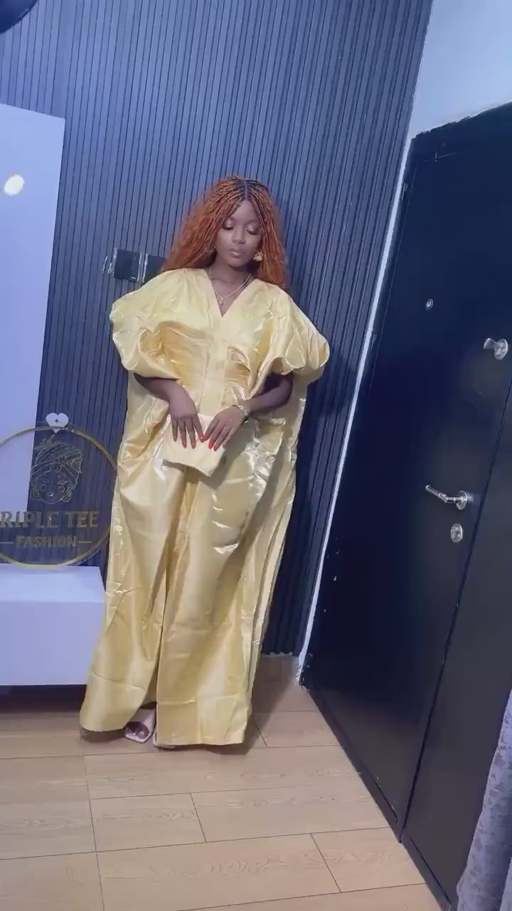 African Liquid Mikado Boubou Dress | Nigerian Kaftan