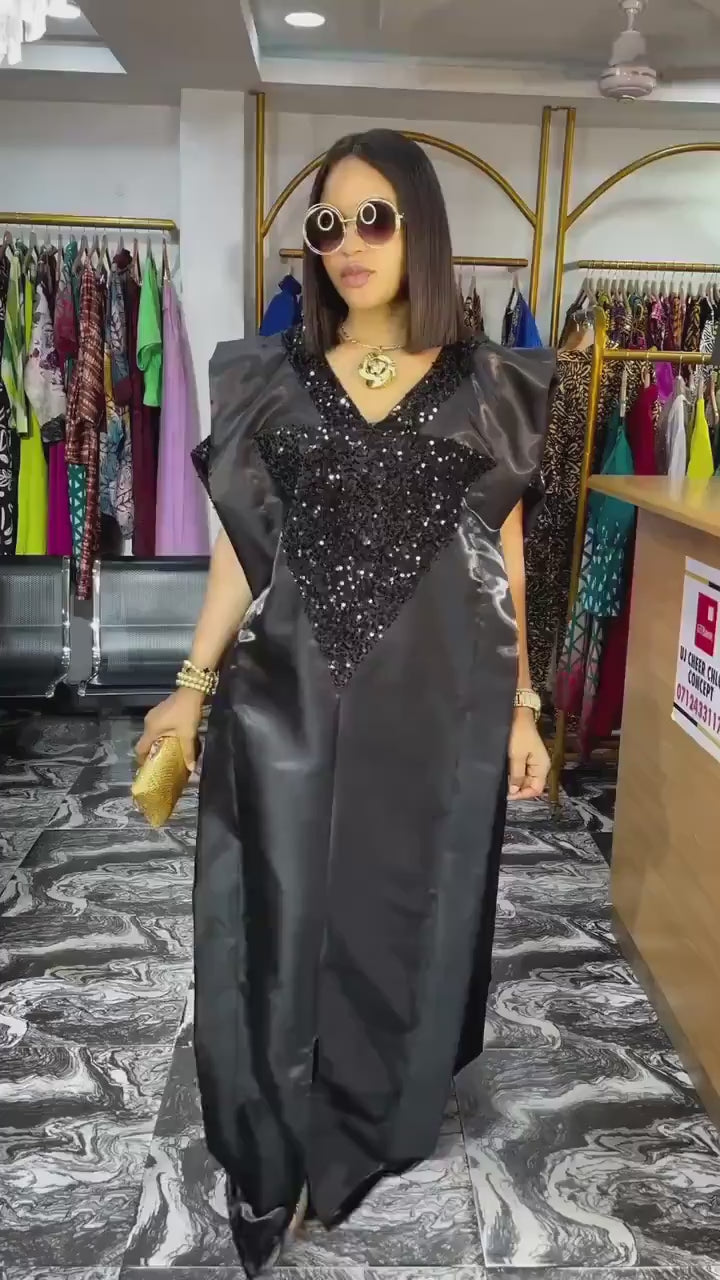 African Liquid mikado and Sequins boubou| danshiki | Kaftan| Jalabiya| Rich aunty | Nigerian dress| Party dress| Mikado boubou