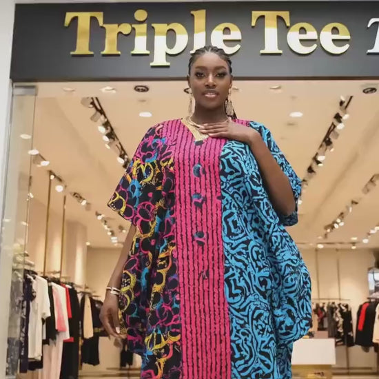 Ankara Kaftan Dress | Nigerian Aso Oke Bubu, One Size
