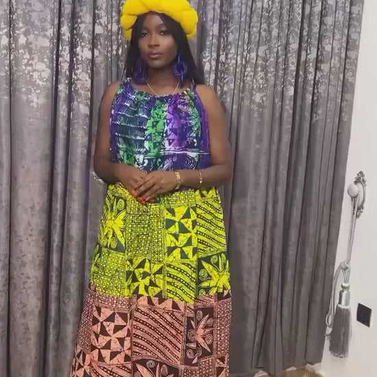 African Print Adire Batik Kaftan Dress | Handmade Nigerian Boubou