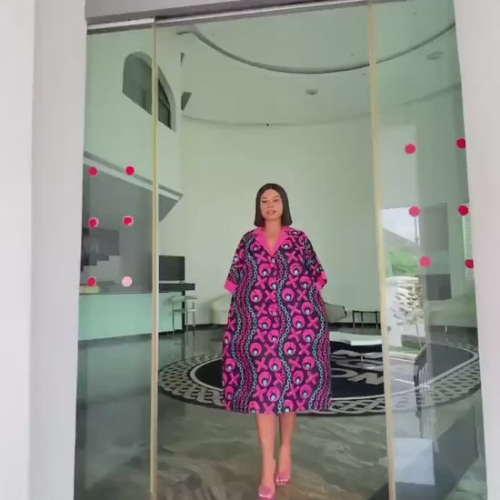 African Ankara Adire print dress boubou Kaftan| Short danshiki |Short Kaftan| African wear | Nigerian made | Boubou | Rich Aunty Vibes