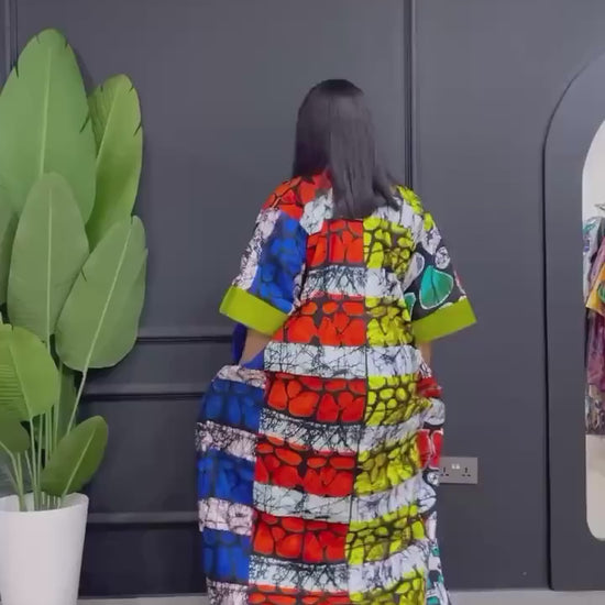 Ankara Kaftan Dress | Ankara Aso Oke Cotton Bubu