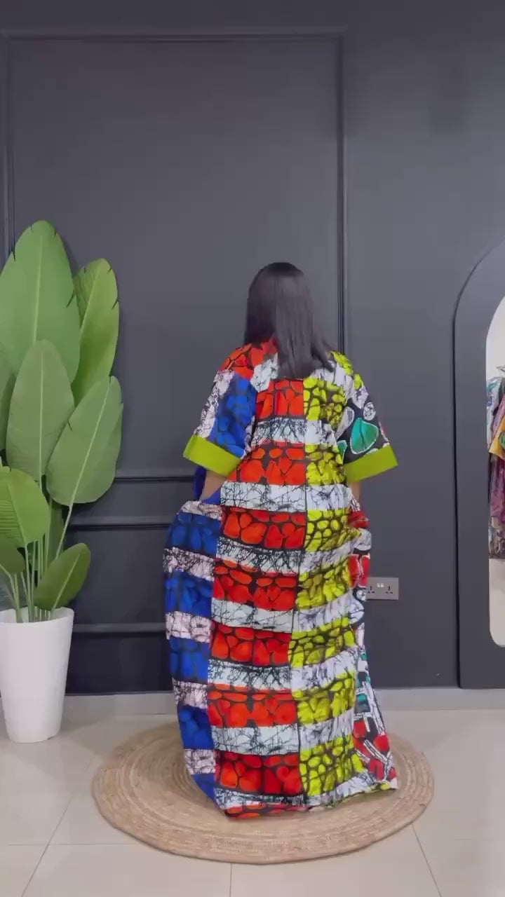 Ankara Kaftan Dress | Ankara Aso Oke Cotton Bubu