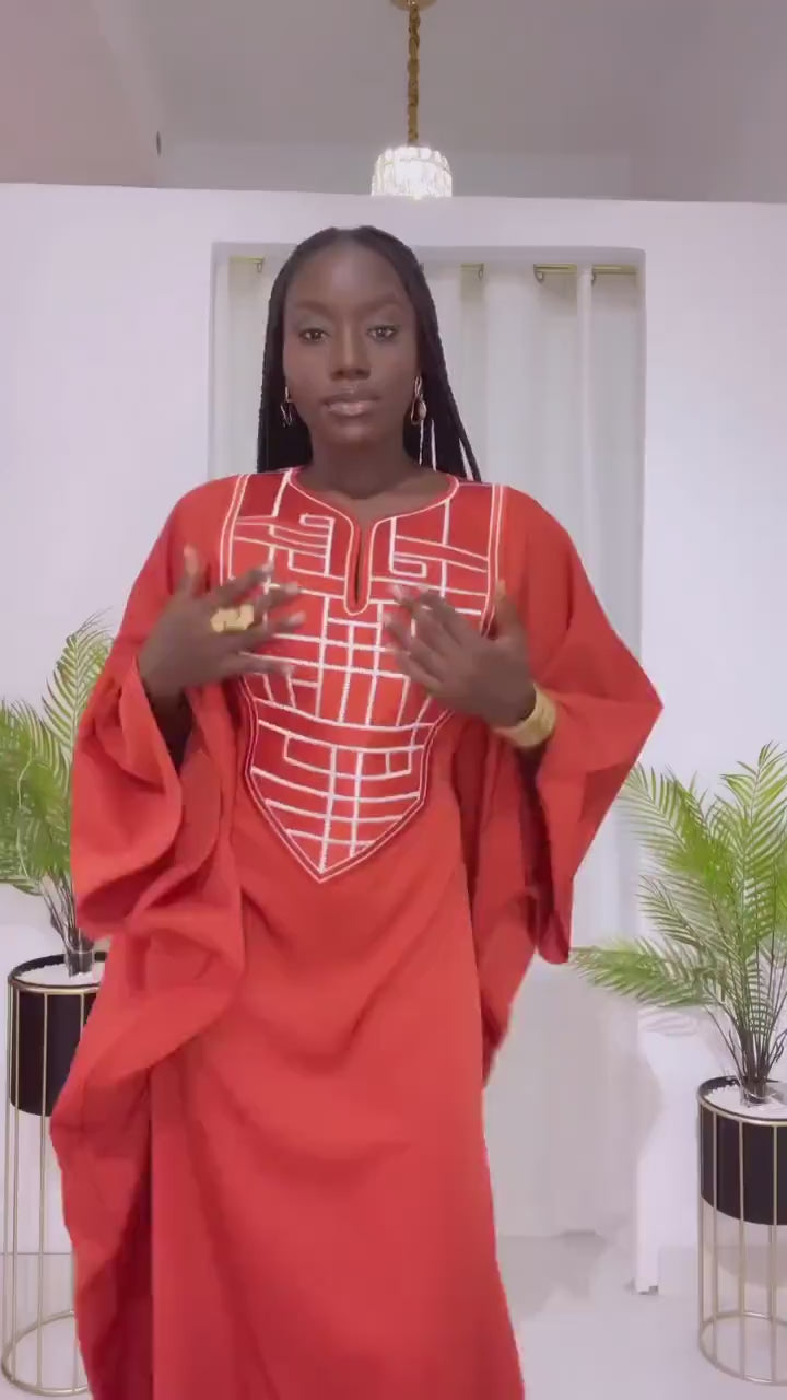 African Embroidery Crepe boubou | Crepe long danshiki  Kaftan| Modest Dress | Rich aunty | Nigerian dress| Party dress| African Culture