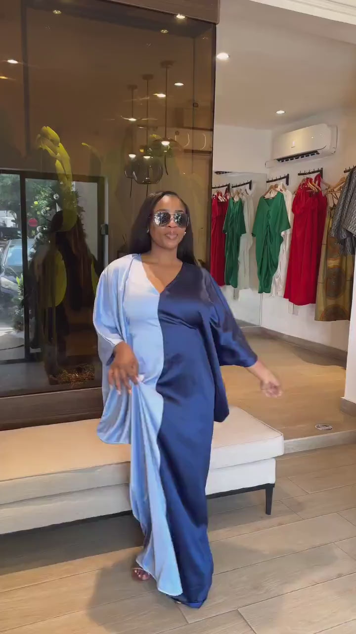 Duchess Silk Boubou Dress: Ankara Kaftan Jalabiya