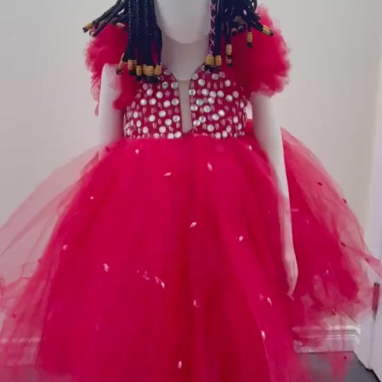 Princess Baby Girl Birthday Ballgown: Satin & Lace, 12-18 Month