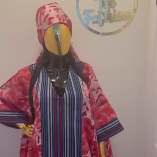 European Brocade Boubou Dress with Aso Oke | Rich Aunty Vibes