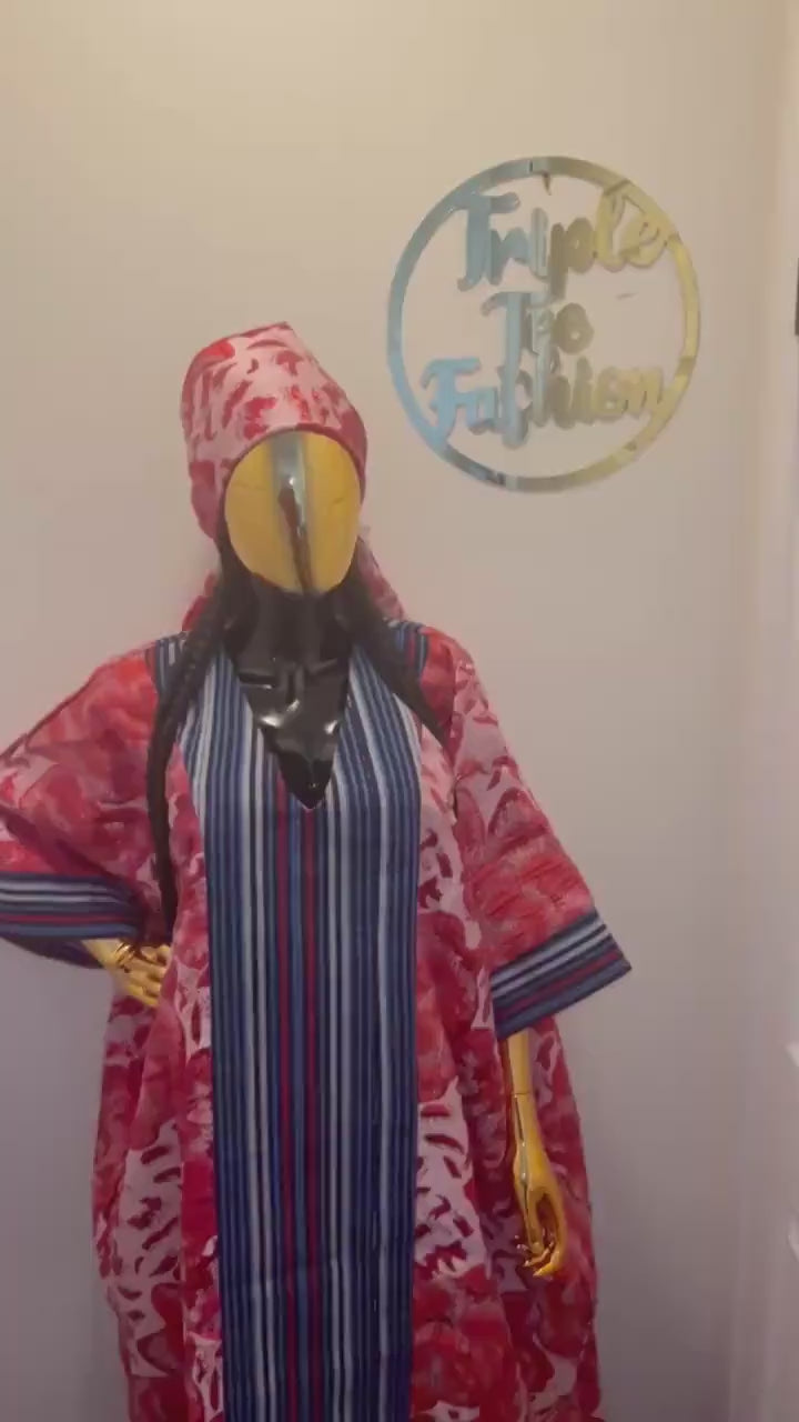 European Brocade Boubou Dress with Aso Oke | Rich Aunty Vibes