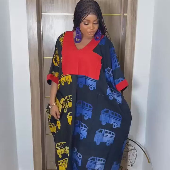 African Adire Batik dress| danshiki | Kaftan| Handmade African print dress | Nigerian made | Tie and Dye | Boubou| Rich aunty| Ankara