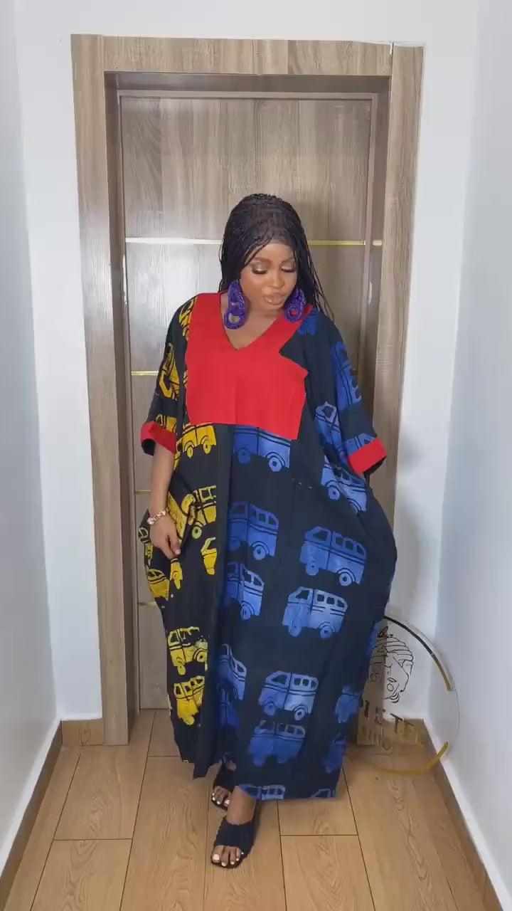African Adire Batik dress| danshiki | Kaftan| Handmade African print dress | Nigerian made | Tie and Dye | Boubou| Rich aunty| Ankara
