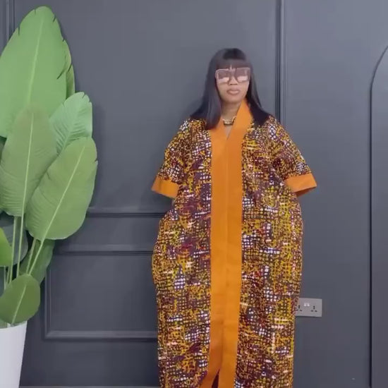 African Print Kaftan Dress | Ankara and Aso oke Bubu, One Size