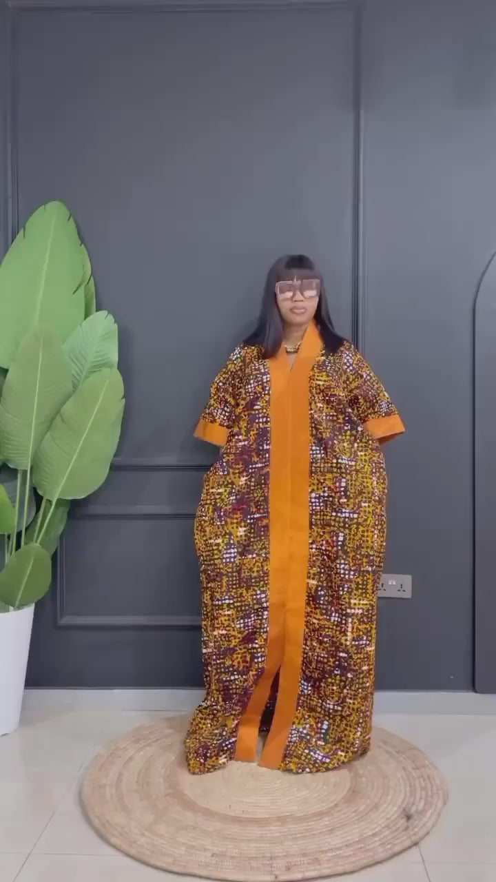 African Print Kaftan Dress | Ankara and Aso oke Bubu, One Size