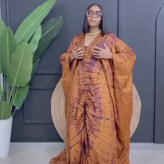African Adire silk boubou dress| danshiki | Kaftan| Handmade African print dress | Nigerian made | Tie and Dye | Boubou| Rich aunty| Ankara
