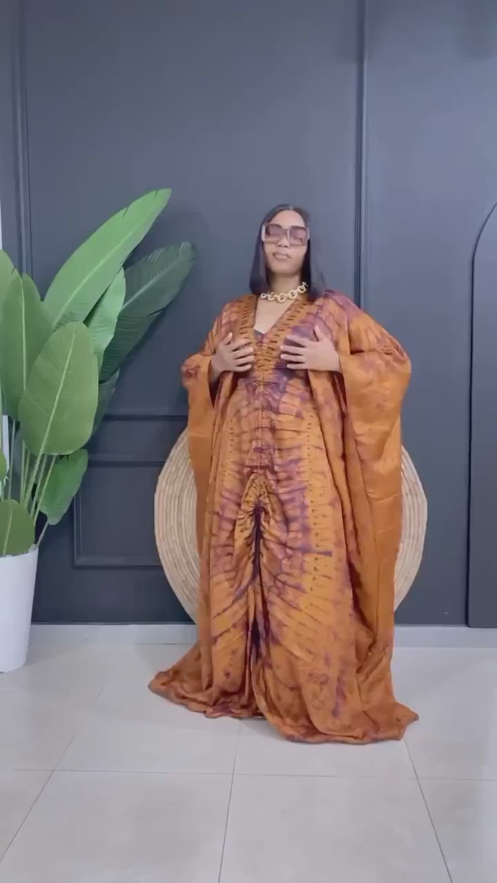 African Adire silk boubou dress| danshiki | Kaftan| Handmade African print dress | Nigerian made | Tie and Dye | Boubou| Rich aunty| Ankara