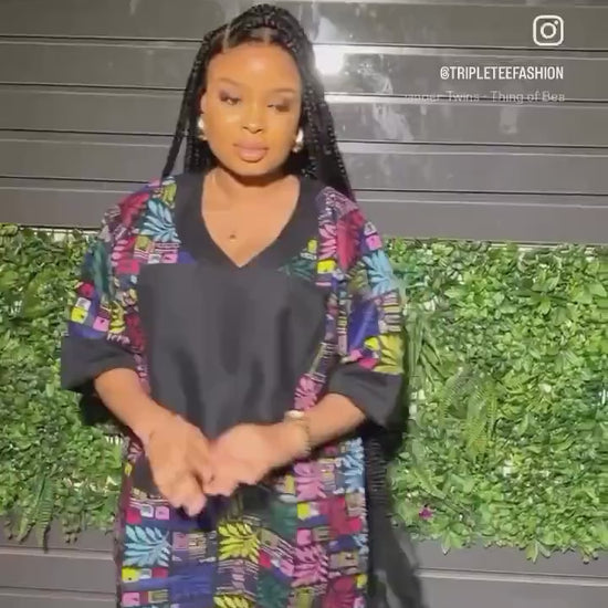 African Ankara Adire print dress| Short danshiki |Short Kaftan| African wear | Nigerian made | Boubou | Rich Aunty Vibes